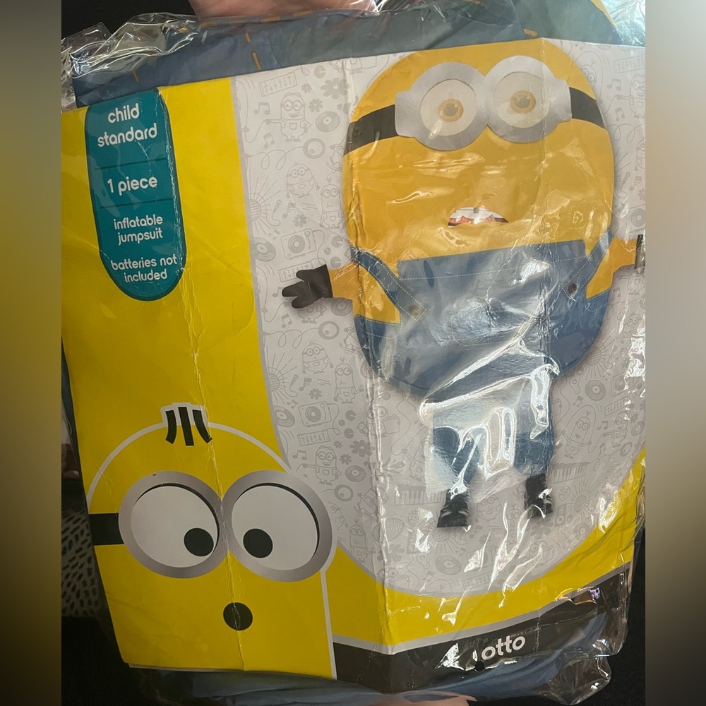 Halloween kids minion Blowup costume inflatable jumpsuit